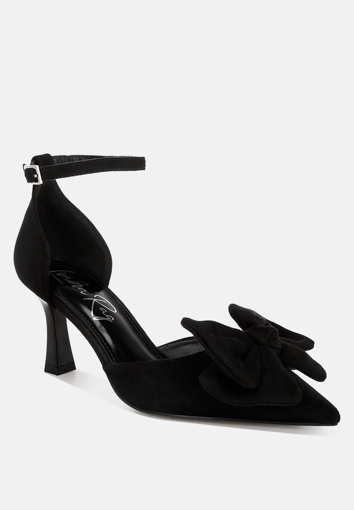 Tacones de aguja con detalle de lazo Papave#color_black-suede