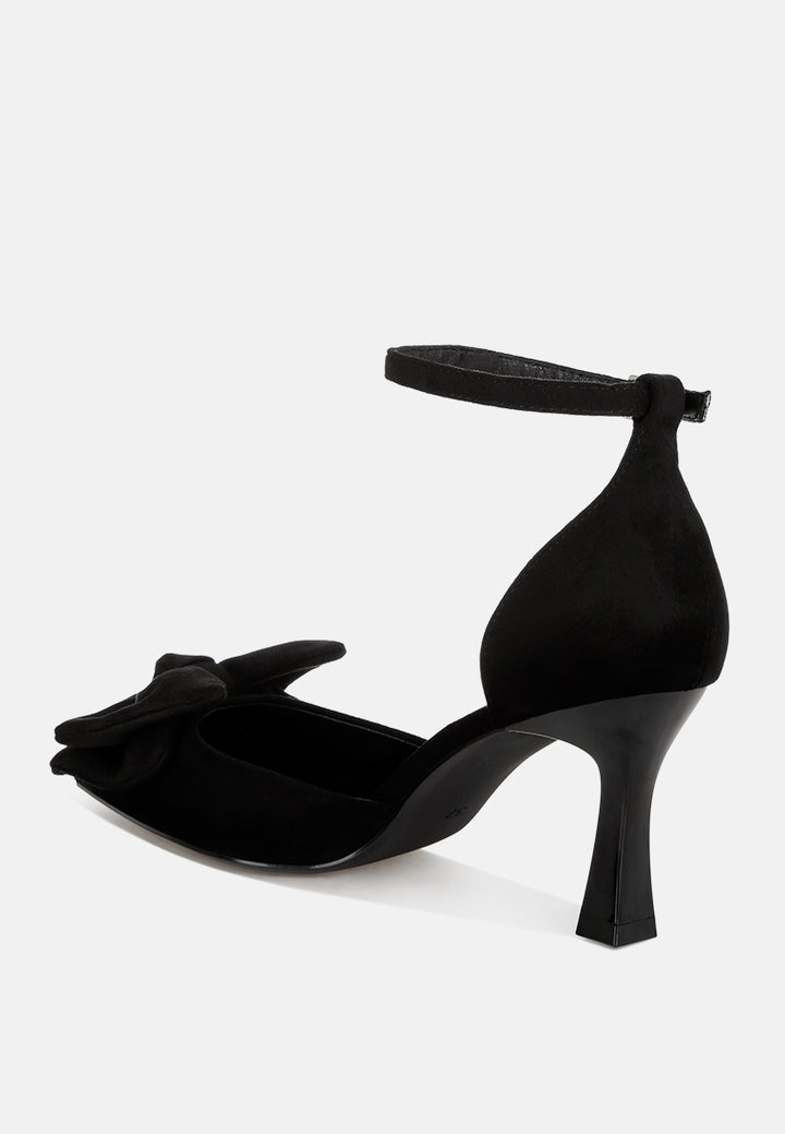 Tacones de aguja con detalle de lazo Papave#color_black-suede
