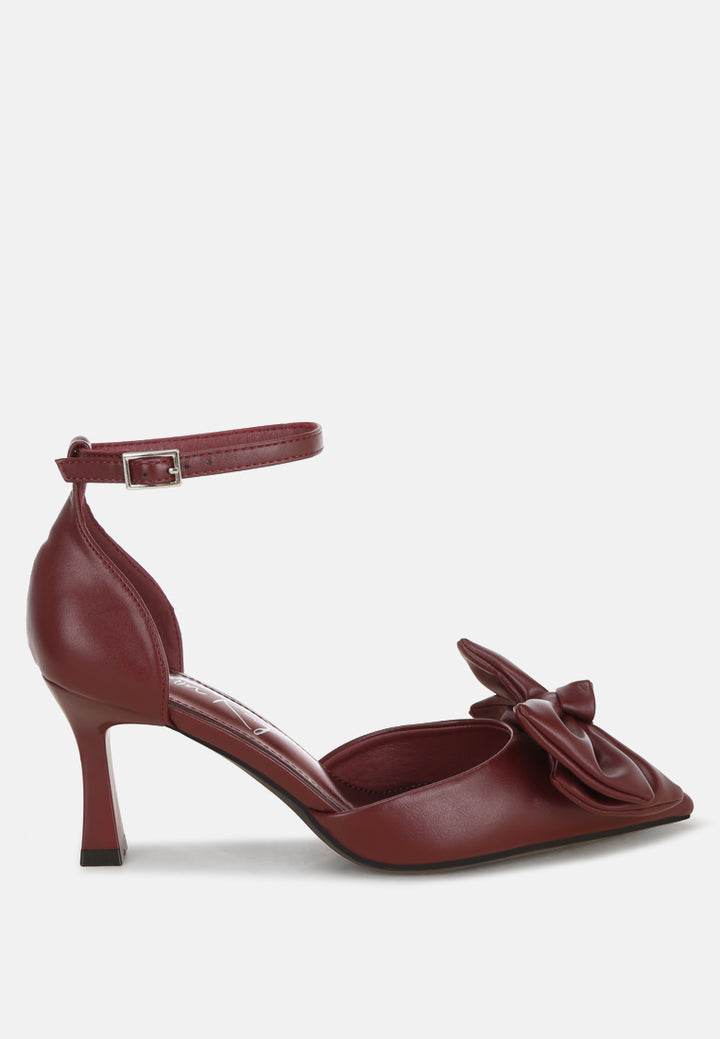 Tacones de aguja con detalle de lazo Papave#color_burgundy-smooth