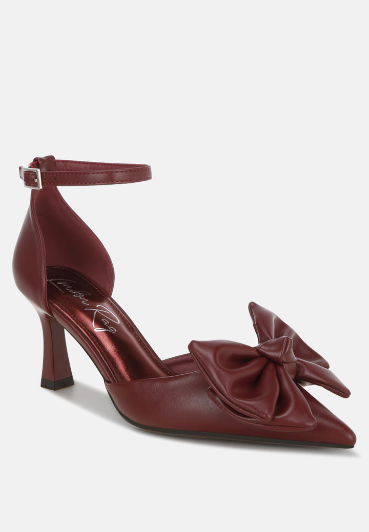 Tacones de aguja con detalle de lazo Papave#color_burgundy-smooth