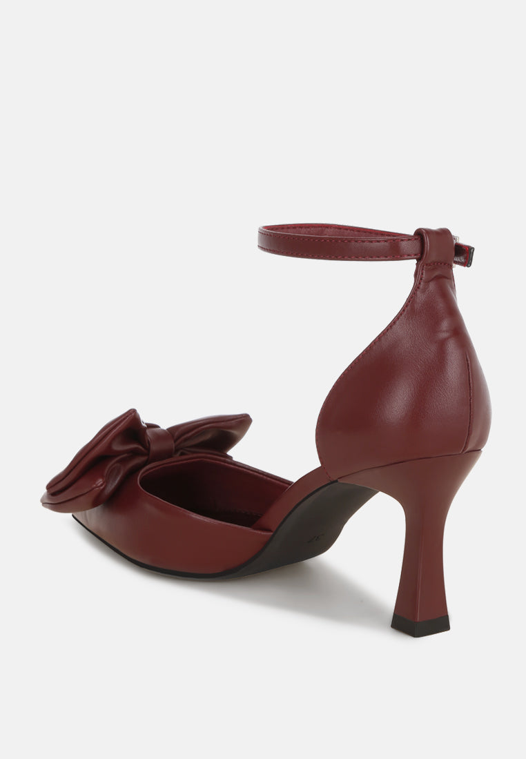 Tacones de aguja con detalle de lazo Papave#color_burgundy-smooth