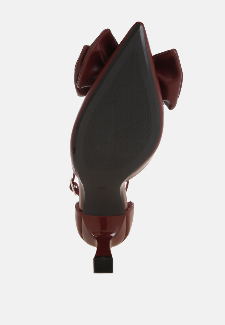 Tacones de aguja con detalle de lazo Papave#color_burgundy-smooth