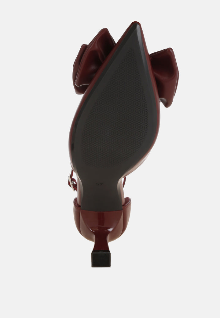 Tacones de aguja con detalle de lazo Papave#color_burgundy-smooth