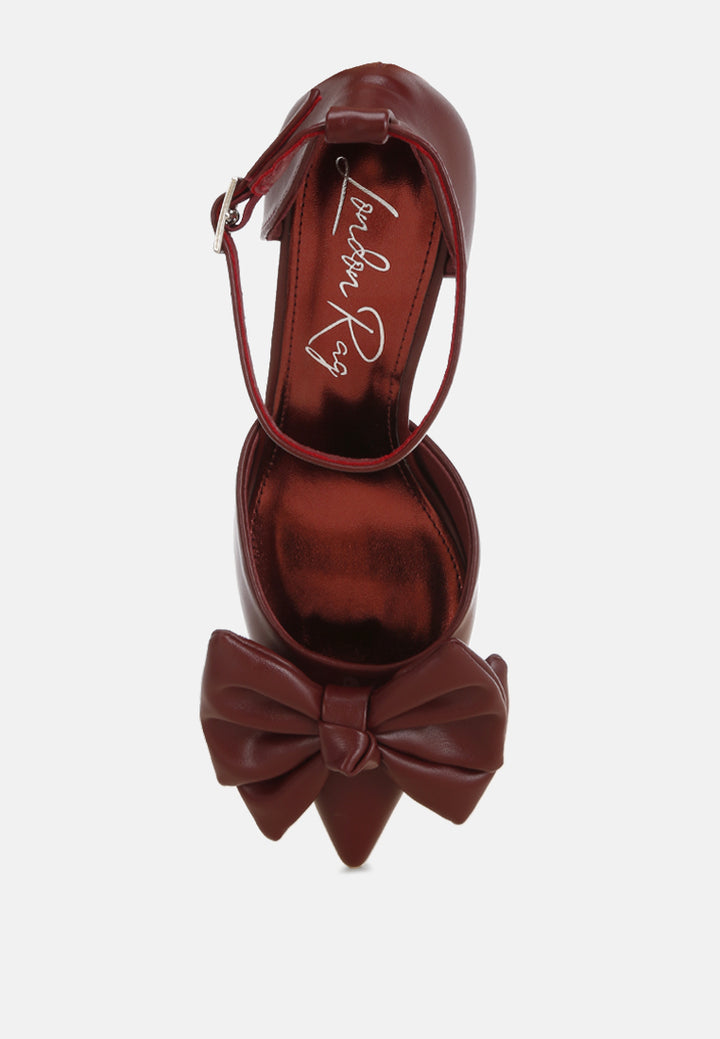 Tacones de aguja con detalle de lazo Papave#color_burgundy-smooth