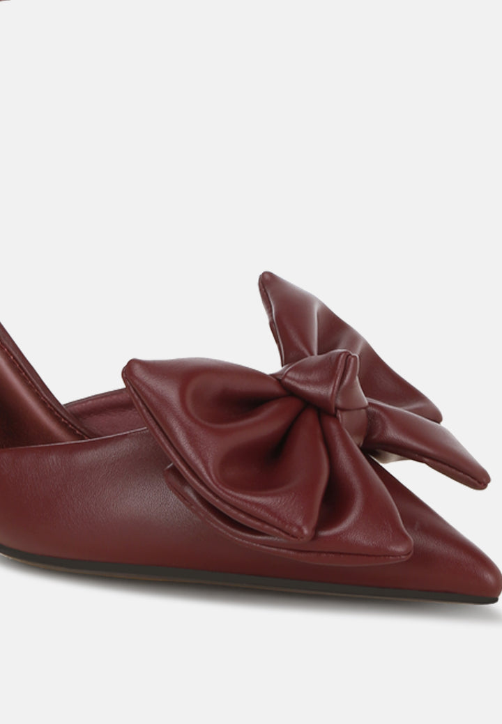 Tacones de aguja con detalle de lazo Papave#color_burgundy-smooth