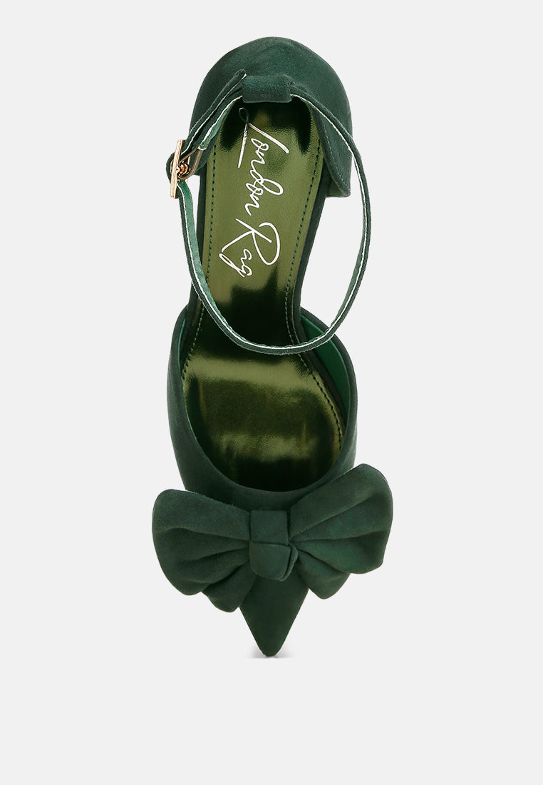 Tacones de aguja con detalle de lazo Papave#color_green-suede