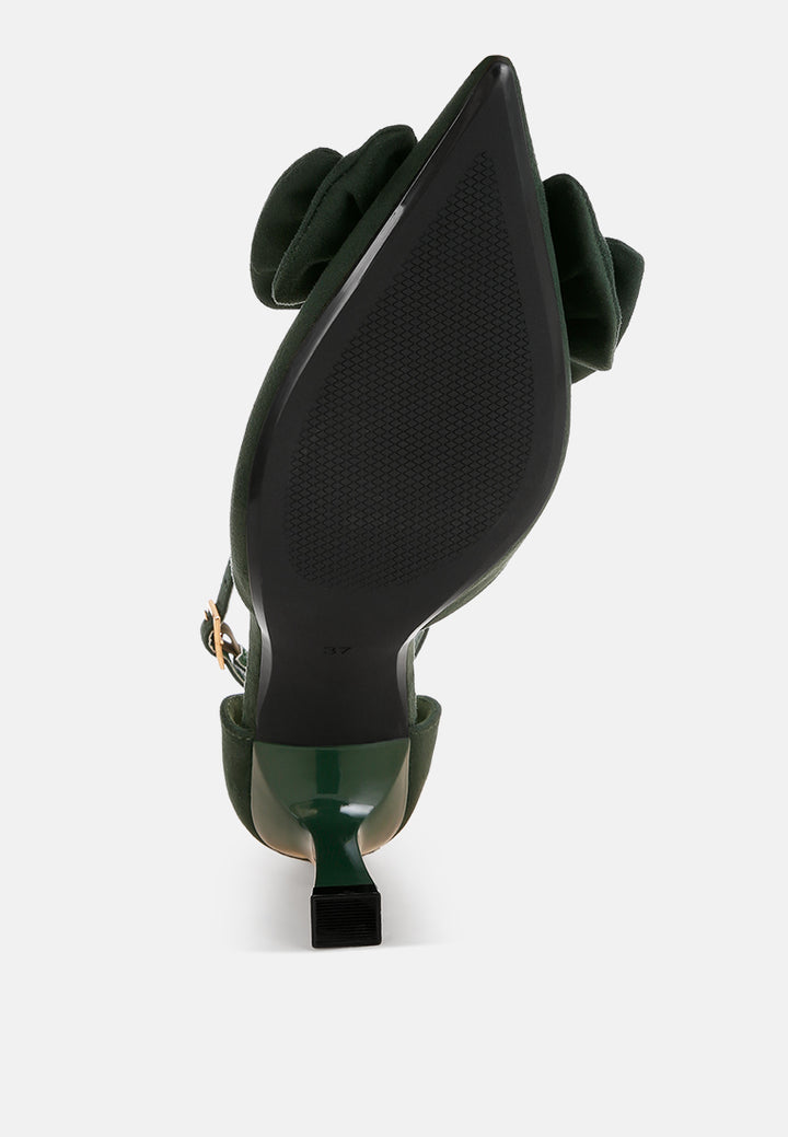 Tacones de aguja con detalle de lazo Papave#color_green-suede
