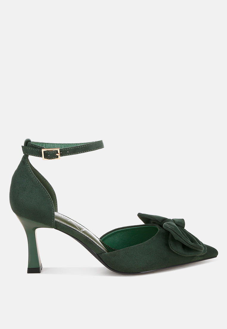 Tacones de aguja con detalle de lazo Papave#color_green-suede