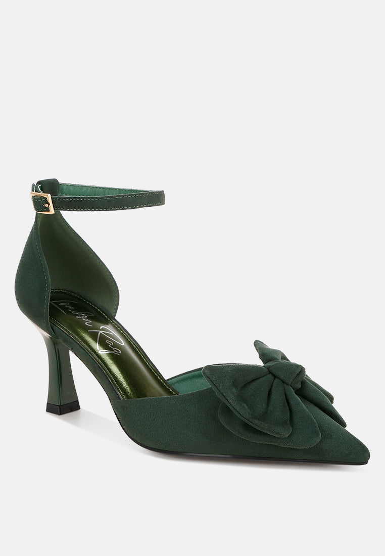 Tacones de aguja con detalle de lazo Papave#color_green-suede