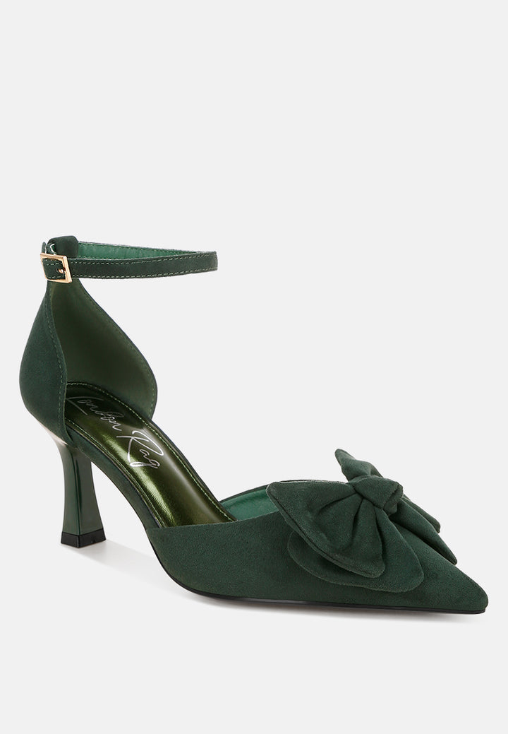 Tacones de aguja con detalle de lazo Papave#color_green-suede
