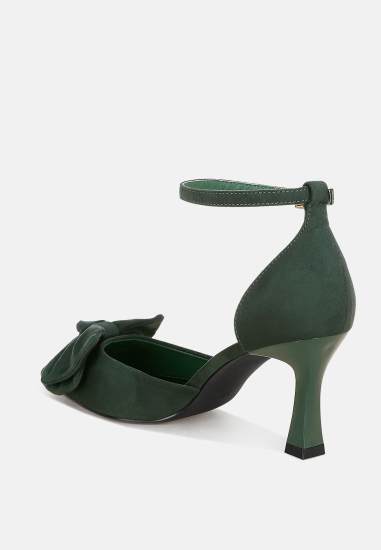 Tacones de aguja con detalle de lazo Papave#color_green-suede