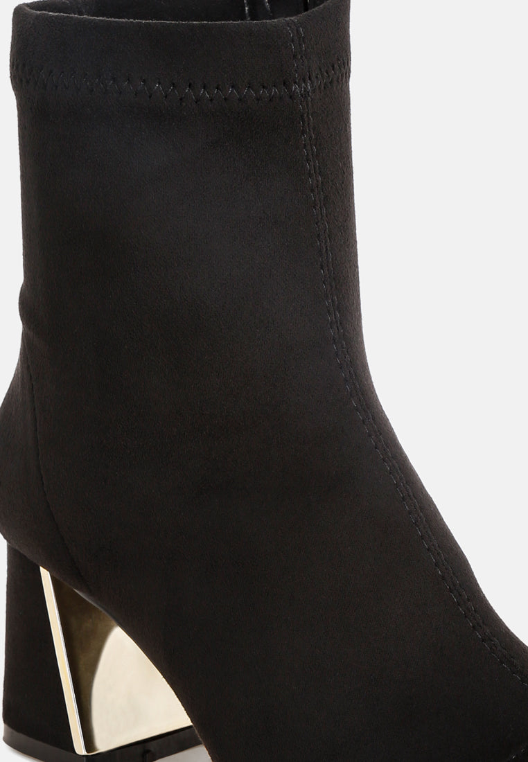 Easy Baddie Metallic Detail Stretchy Boots#color_black-suede