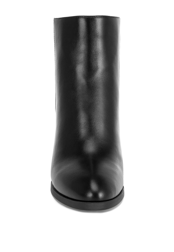high block heel boots#color_black-smooth