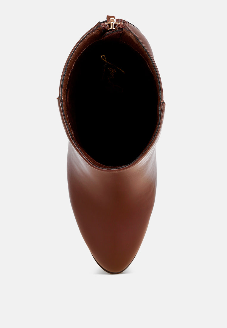 Dasna High Block Heel Boots#color_brown-smooth