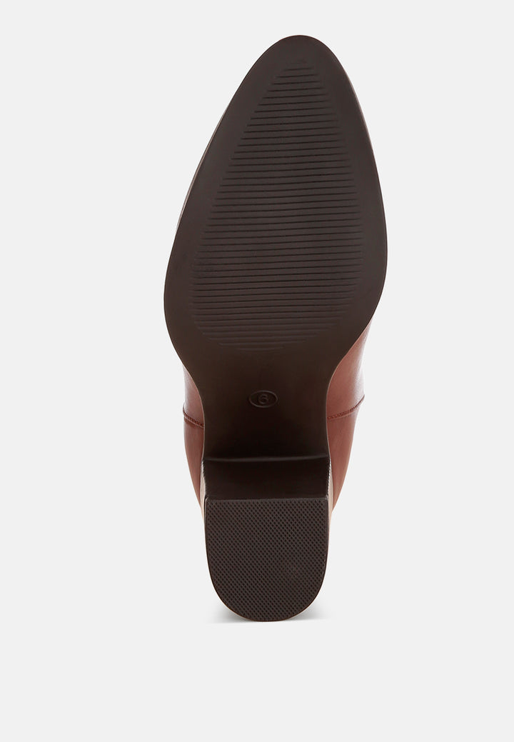 Dasna High Block Heel Boots#color_brown-smooth