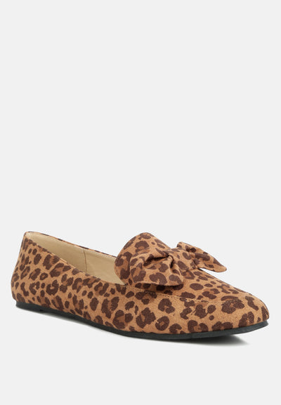 remee front bow loafers#color_leopard