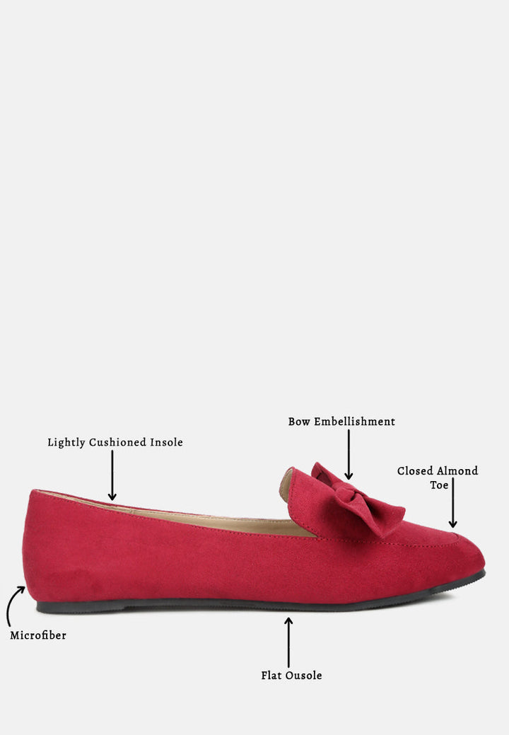 remee front bow loafers by rag#color_red