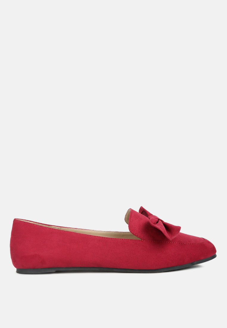 remee front bow loafers by rag#color_red