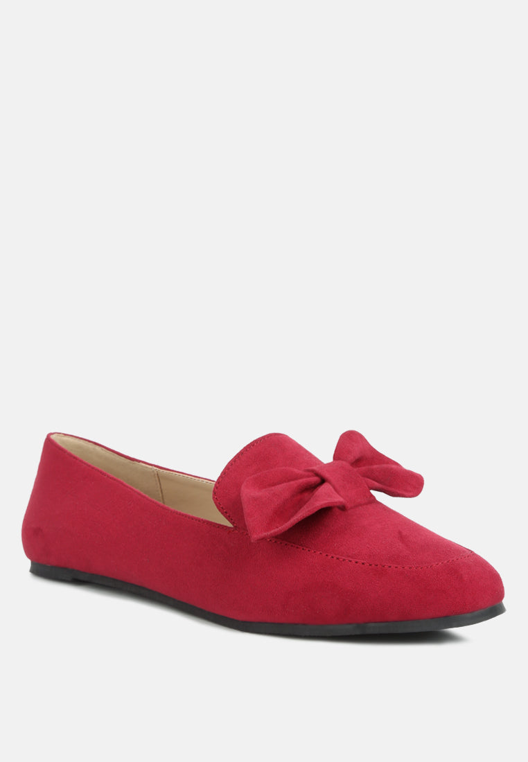 remee front bow loafers by rag#color_red