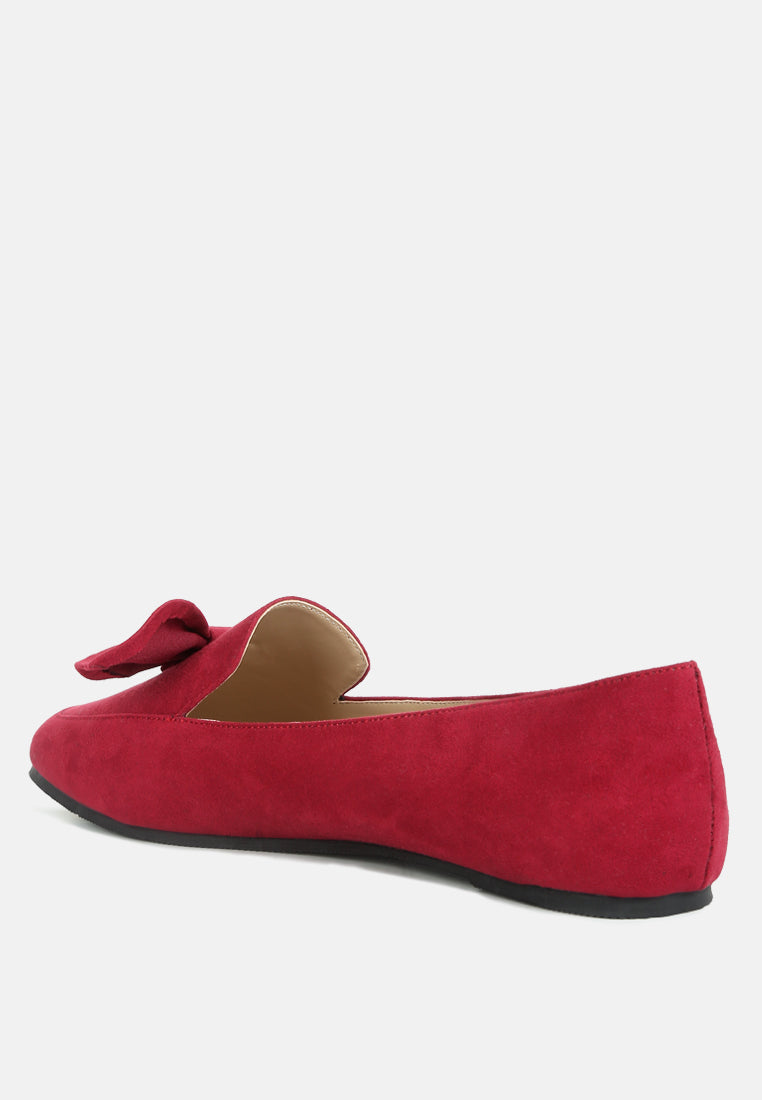 remee front bow loafers by rag#color_red