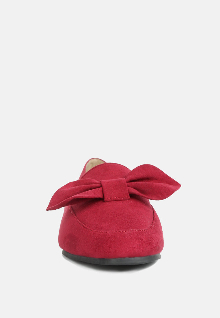 remee front bow loafers by rag#color_red