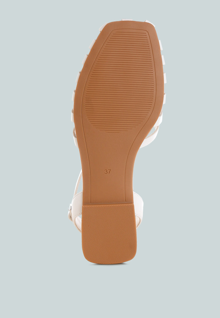 saguara cut work bead embellished flats#color_white-smooth