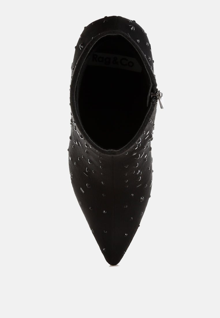 diamante embellished microfiber boots by ruw#color_black