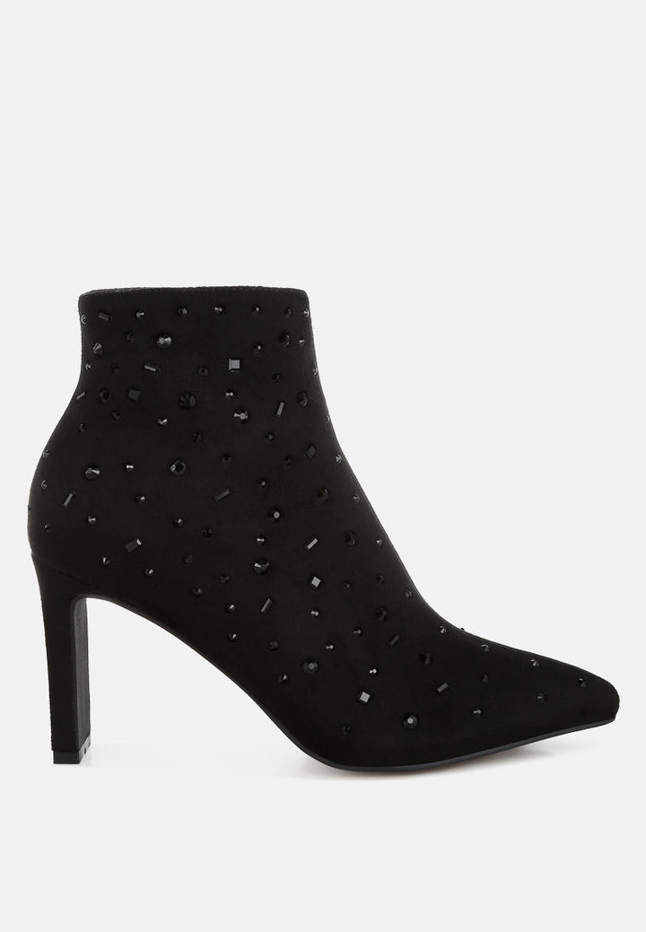 diamante embellished microfiber boots by ruw#color_black