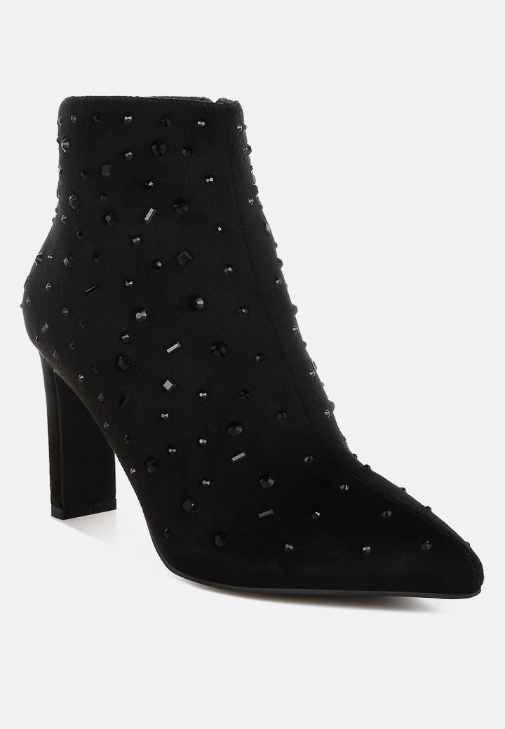diamante embellished microfiber boots by ruw#color_black