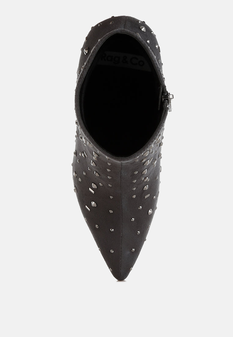 diamante embellished microfiber boots by ruw#color_grey