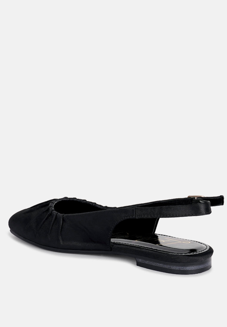 Satin Square Toe Flat Slingback By MODE
