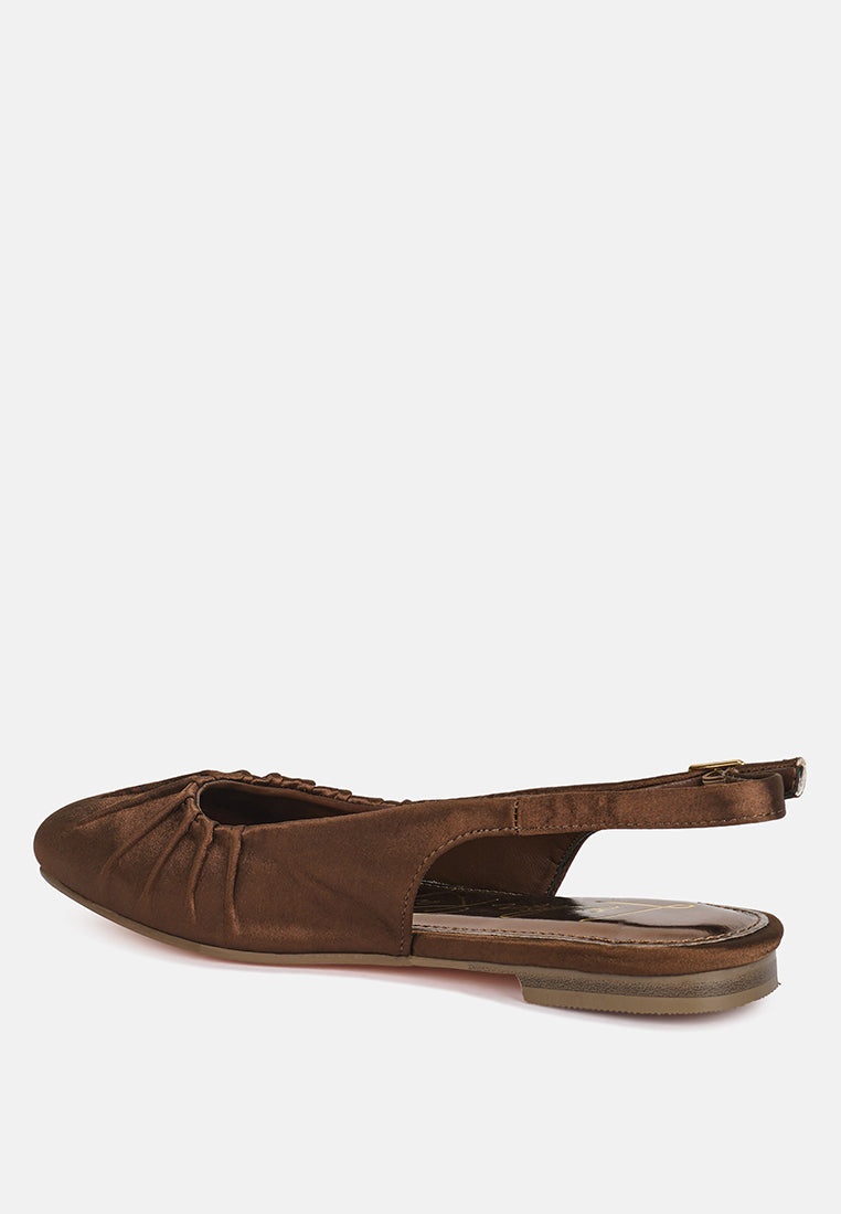 Satin Square Toe Flat Slingback By MODE