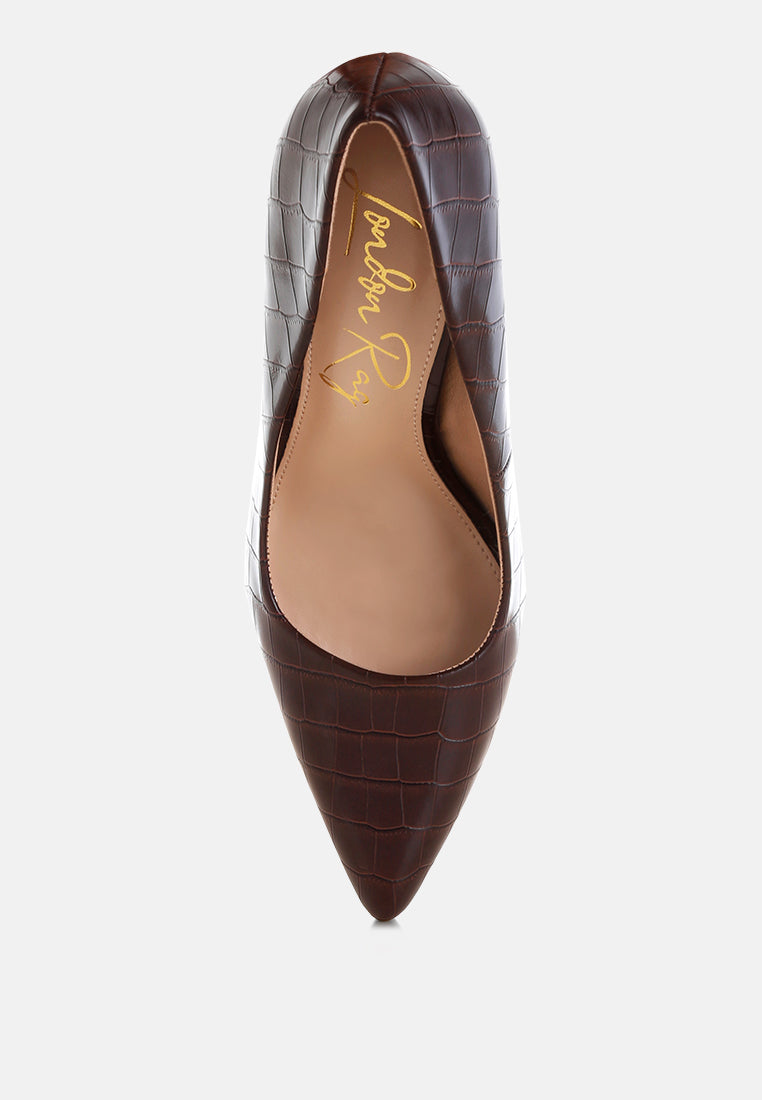 scheba sleek block heel pumps#color_brown