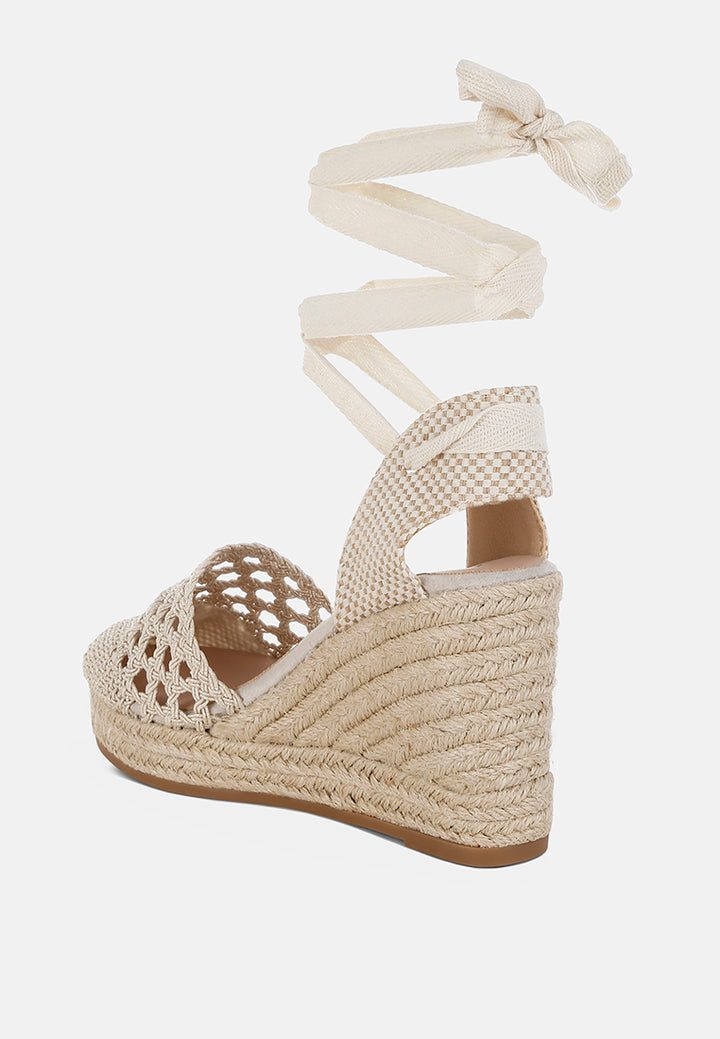 nomader woven lace-up espadrille wedges#color_beige
