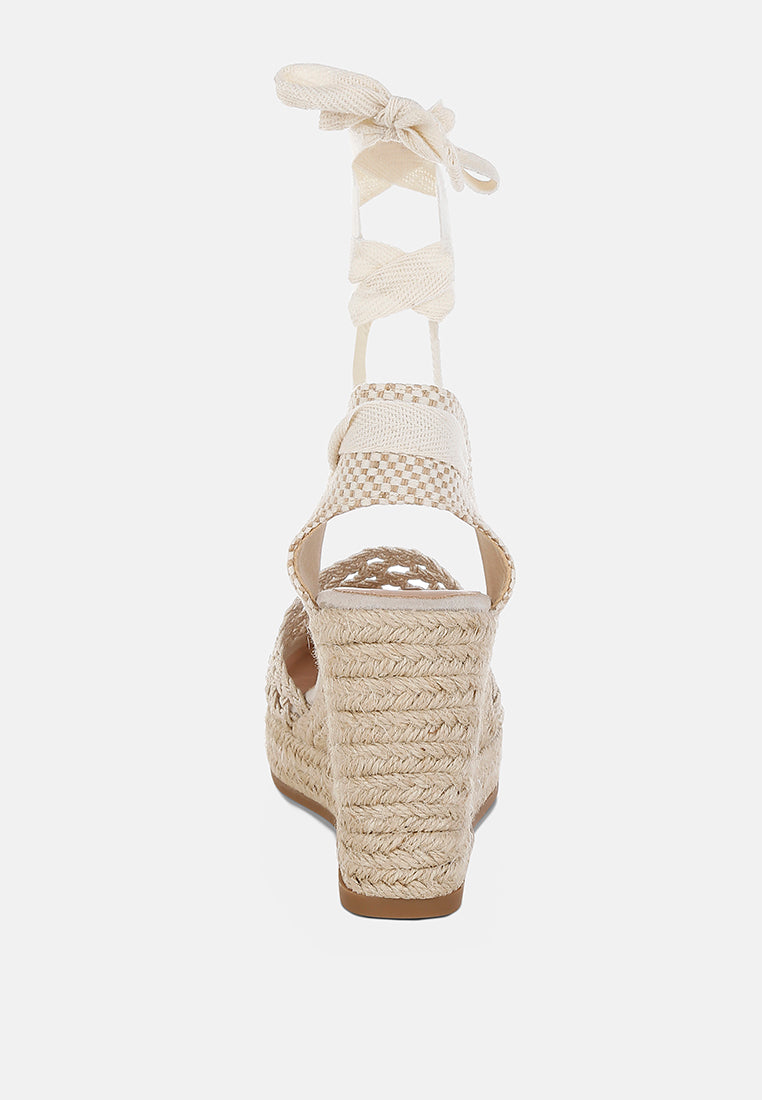 nomader woven lace-up espadrille wedges#color_beige