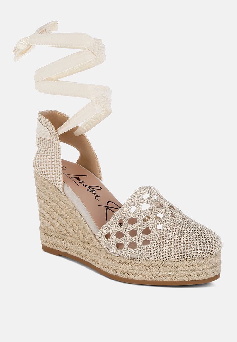 nomader woven lace-up espadrille wedges#color_beige