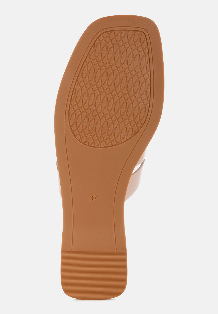 sebal strappy faux leather slip ons by ft#color_beige