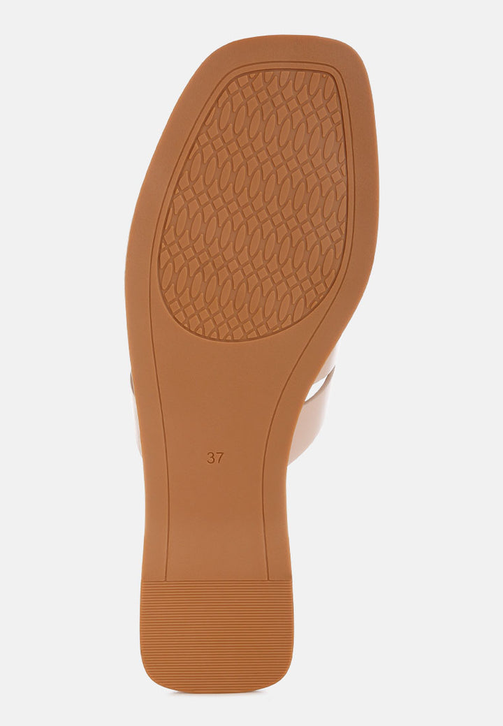 sebal strappy faux leather slip ons by ft#color_beige