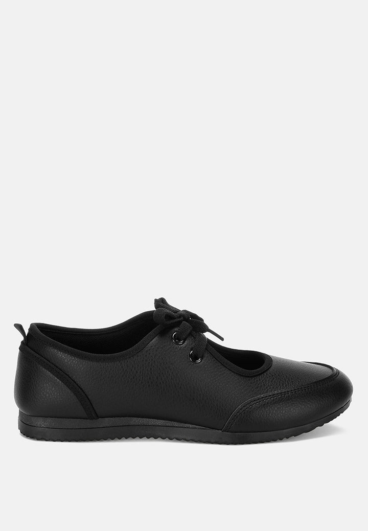 zapatillas selka con cordones para mujer#color_black-smooth