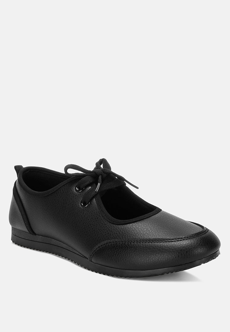 zapatillas selka con cordones para mujer#color_black-smooth