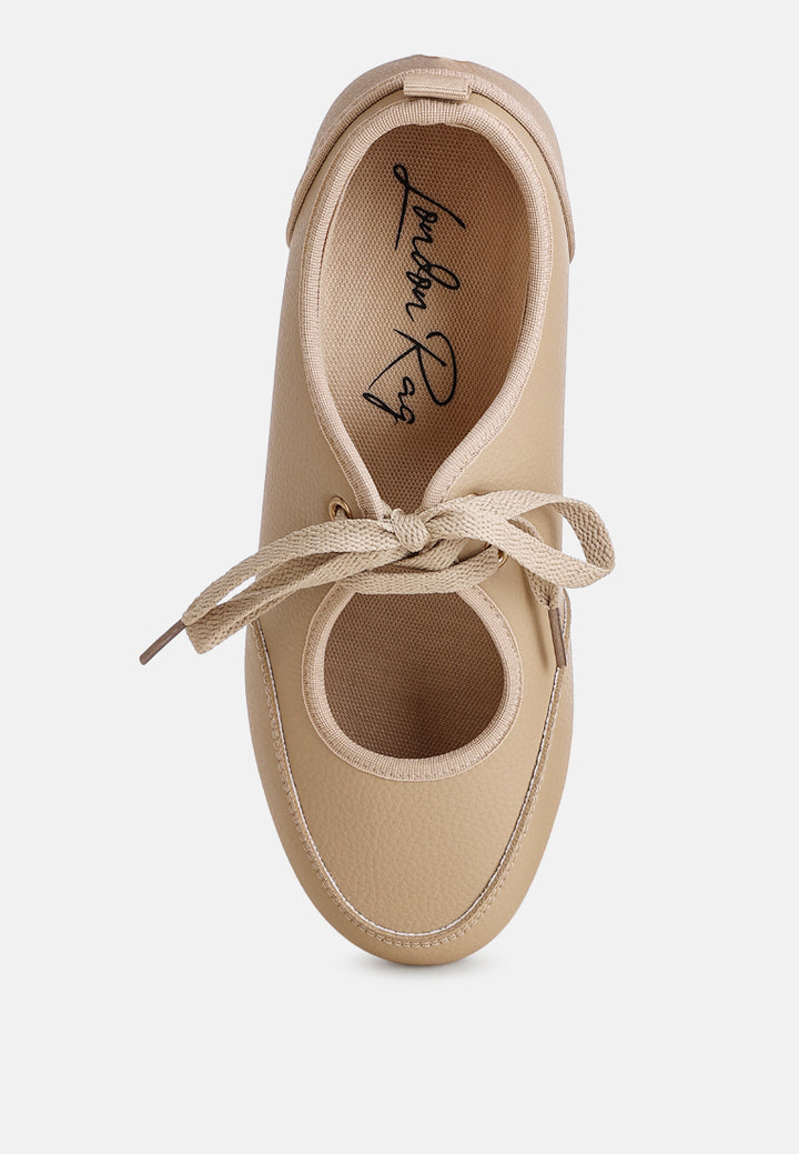 zapatillas selka con cordones para mujer#color_beige-smooth