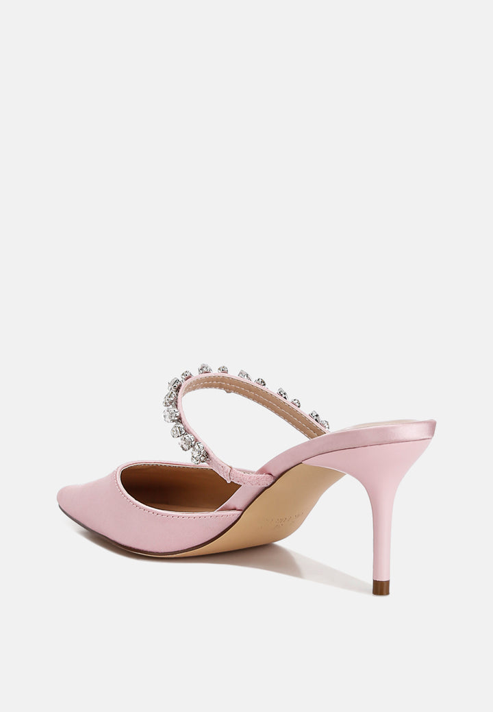 sena diamante stiletto mules sandals#color_blush