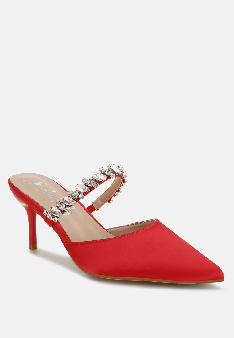 sena diamante stiletto mules sandals#color_red