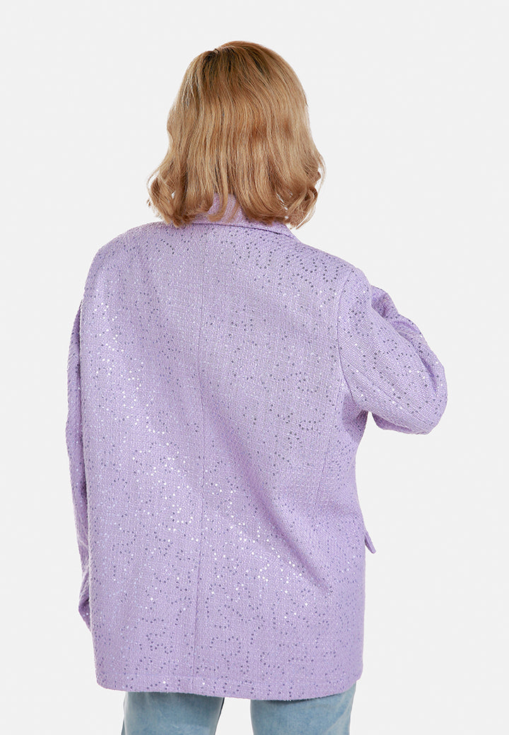 sequin embellished oversized blazer by ruw#color_lilac