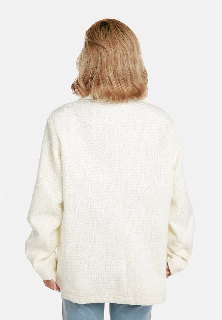 sequin embellished oversized blazer by ruw#color_white