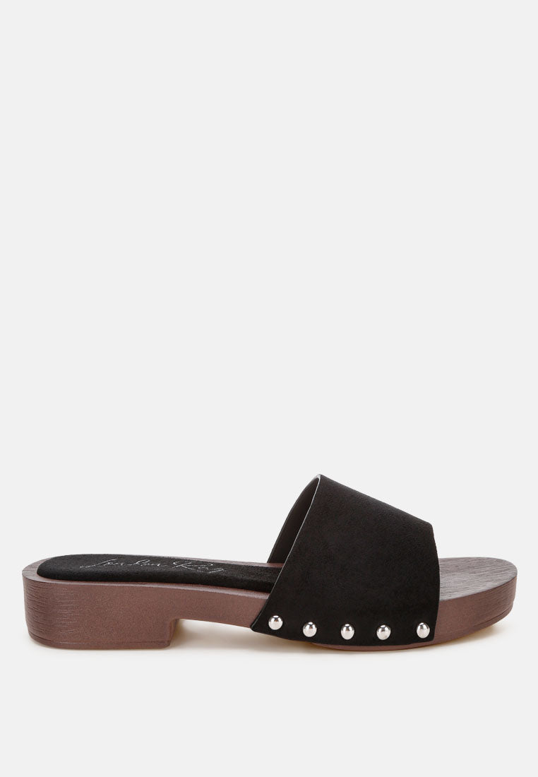 seraxa open round toe cushioned sandals#color_black