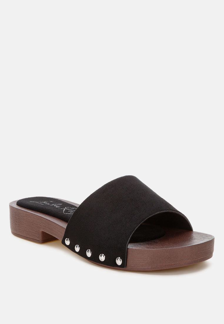 seraxa open round toe cushioned sandals#color_black