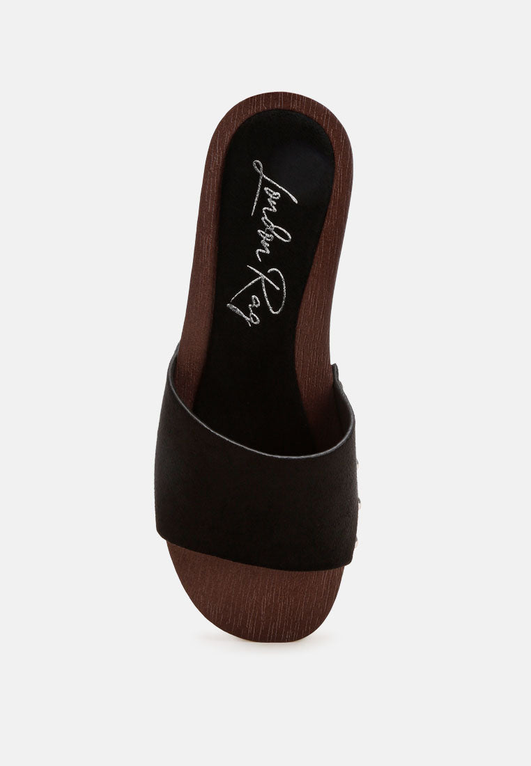 seraxa open round toe cushioned sandals#color_black