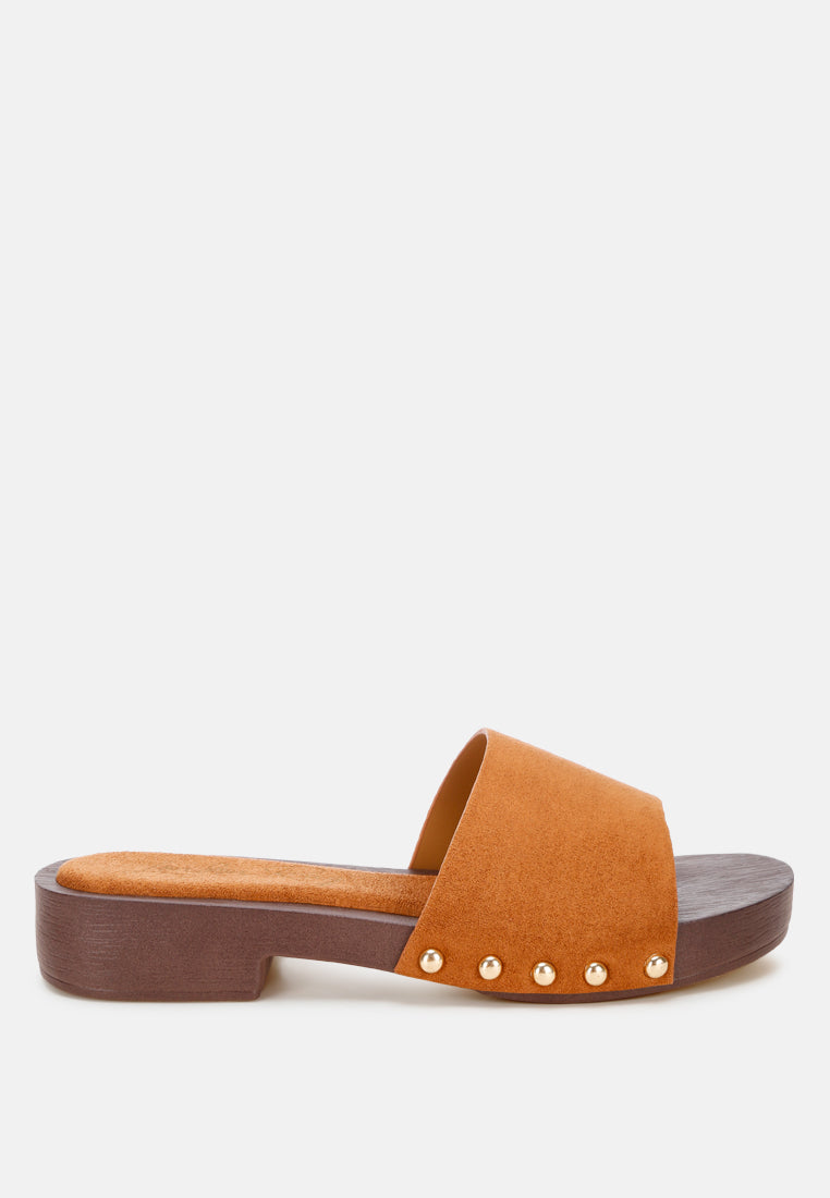 seraxa open round toe cushioned sandals#color_tan