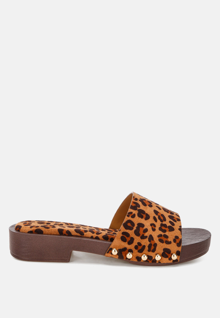 seraxa open round toe cushioned sandals#color_leopard